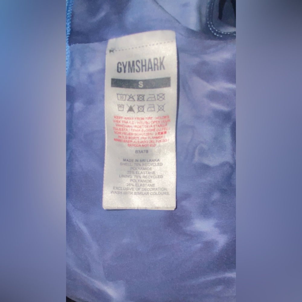 Gymshark Elevate Longline Sports Bra in Lakeside Blue Spray Dye ~ Size Small - Picture 5 of 7